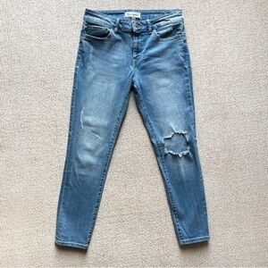 DL1961 Instasculpt Mid Rise ankle crop skinny jeans stretch ripped knee sz 27